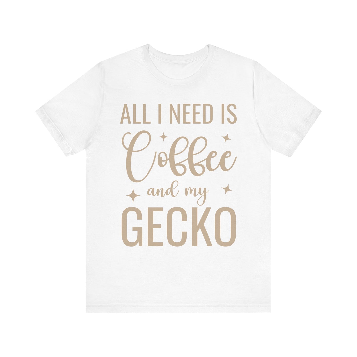 "Coffee and My Gecko" Unisex Jersey Tee - Casual Everyday Wear - Great for Reptile Lovers