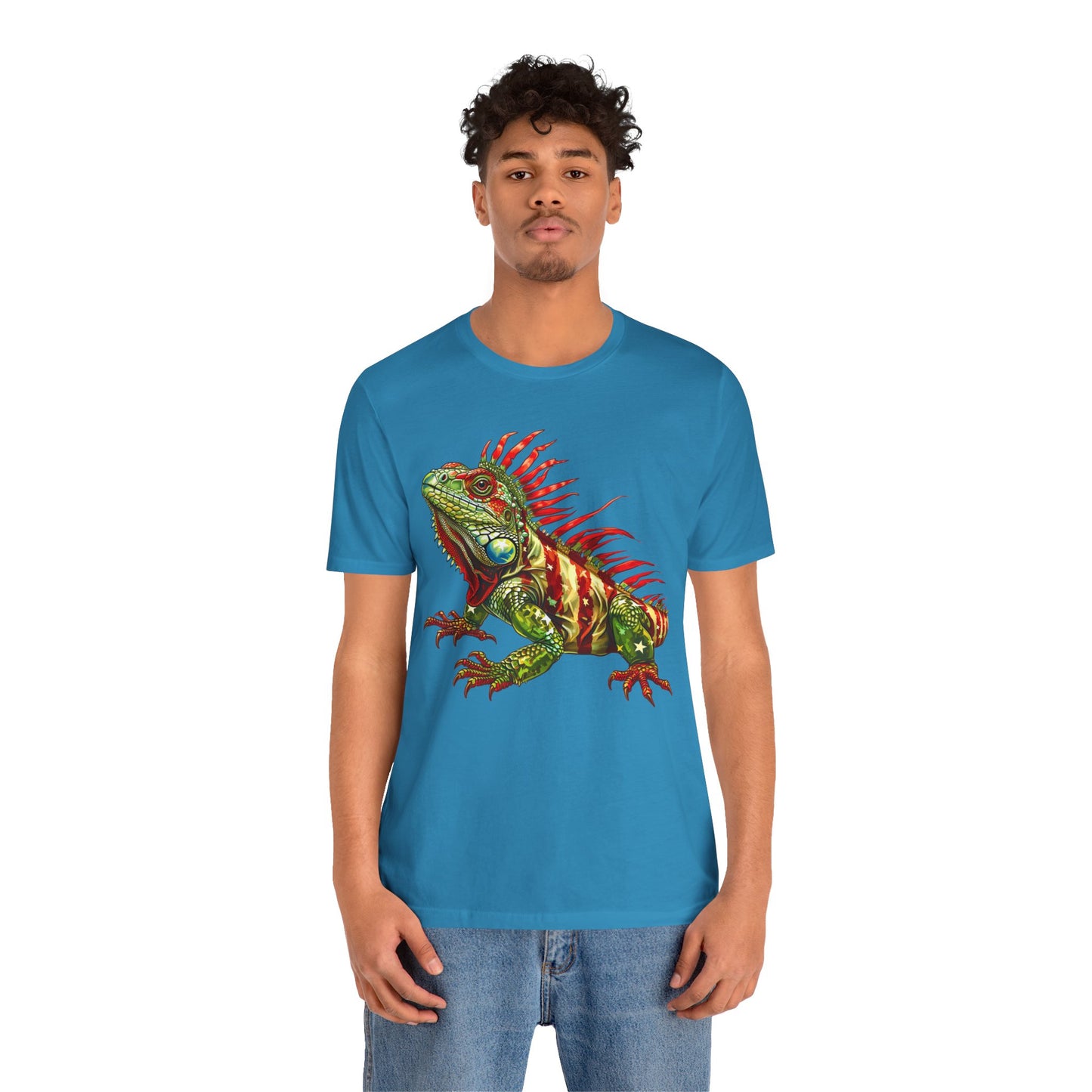 Flagged Iguana Unisex Jersey Tee - Casual Everyday Wear - Great for Reptile Lovers
