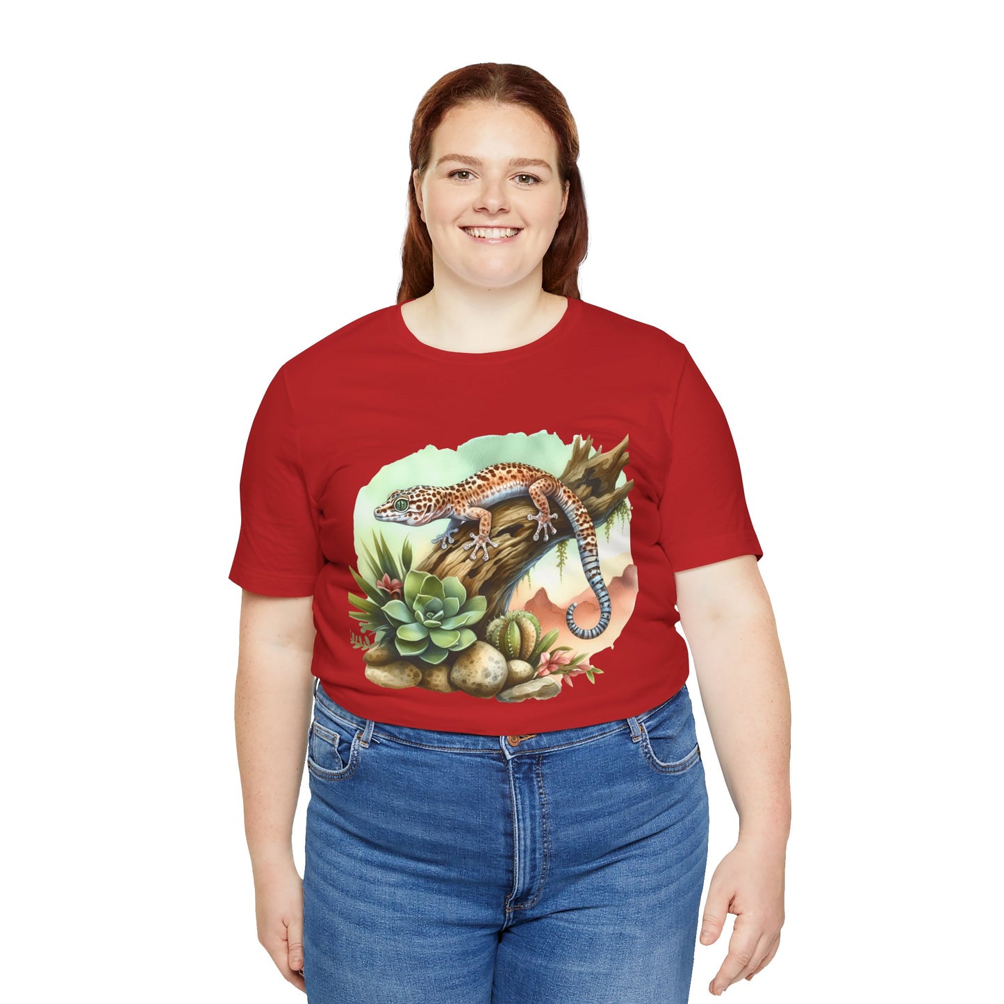 Gecko in a Tree Unisex Jersey Tee - Casual Everyday Wear - Great for Reptile Lovers
