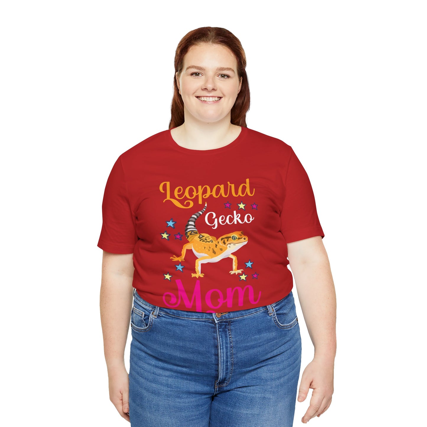 "Leopard Gecko Mom" Print Unisex Jersey Tee - Casual Everyday Wear - Great for Reptile Lovers
