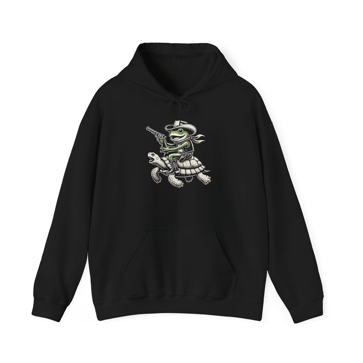 Frog Cowboy Unisex Hooded Sweatshirt with Bold Print - Great for Reptile Lovers