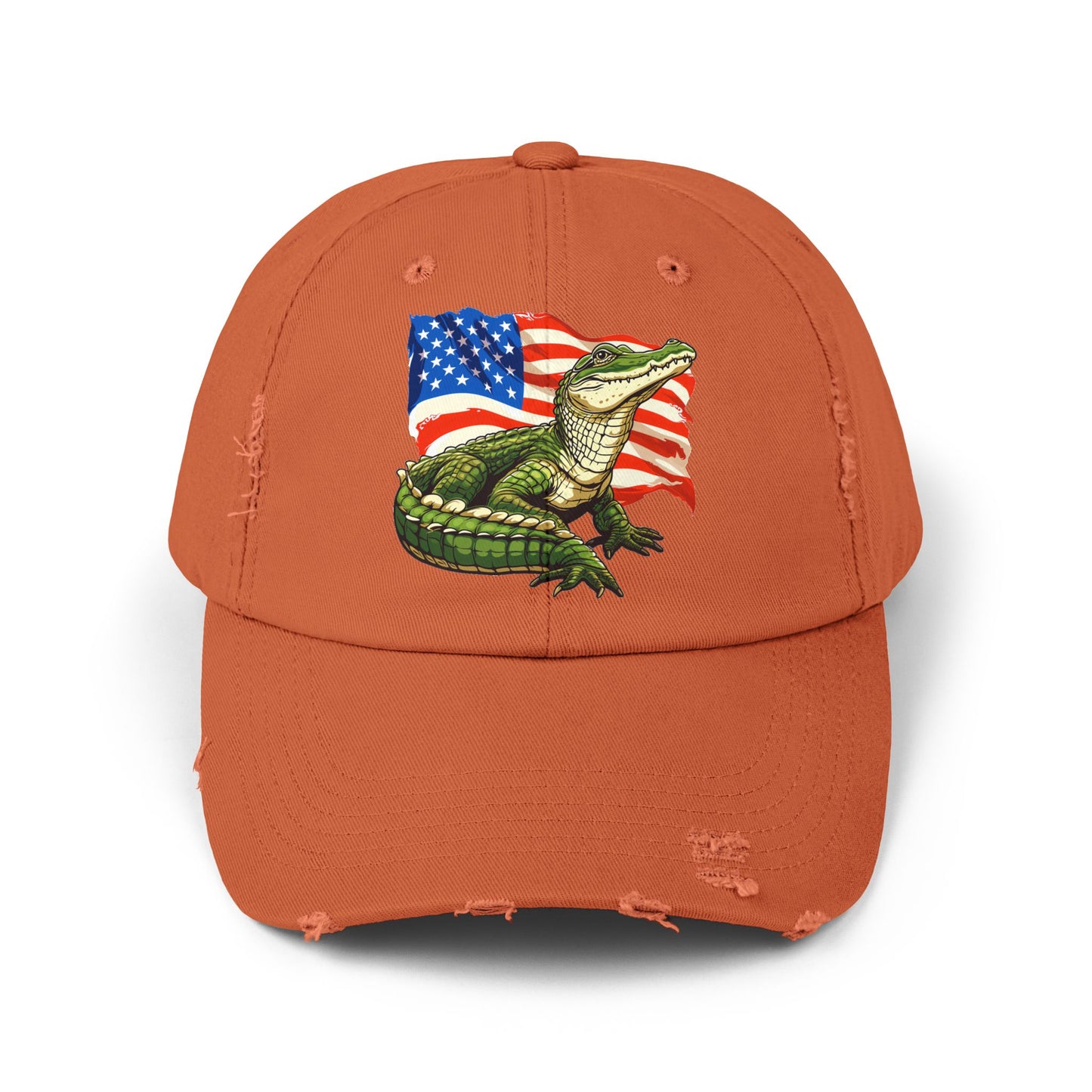 Gator Flag Unisex Distressed Cap - Casual Streetwear Hat for Everyday Use - Great for Reptile Lovers