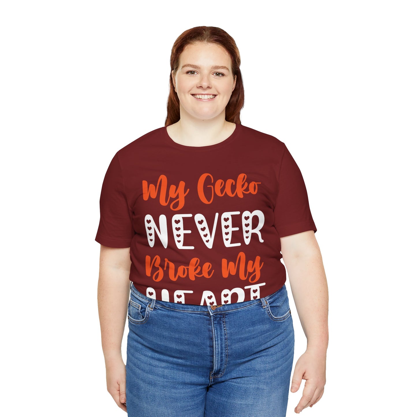 My Gecko Never Broke My Heart" Unisex Jersey Tee - Casual Everyday Wear - Great for Reptile Lovers
