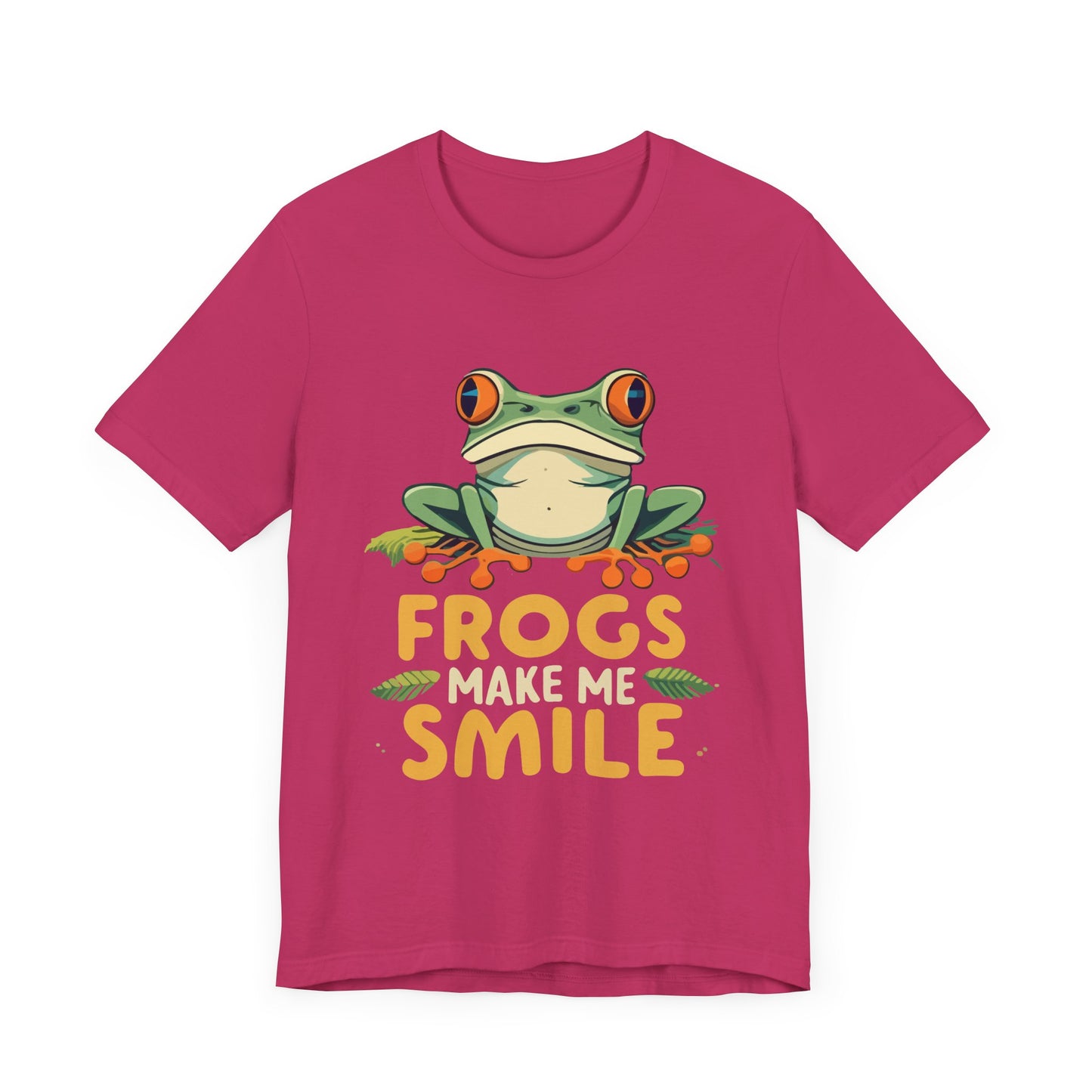 "Frogs Make Me Smile" Unisex Jersey Tee - Casual Everyday Wear - Great for Reptile Lovers