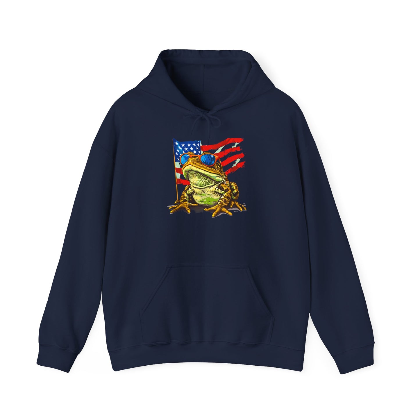 Flag Frog Cozy Unisex Hooded Sweatshirt with Bold Print - Great for Reptile Lovers