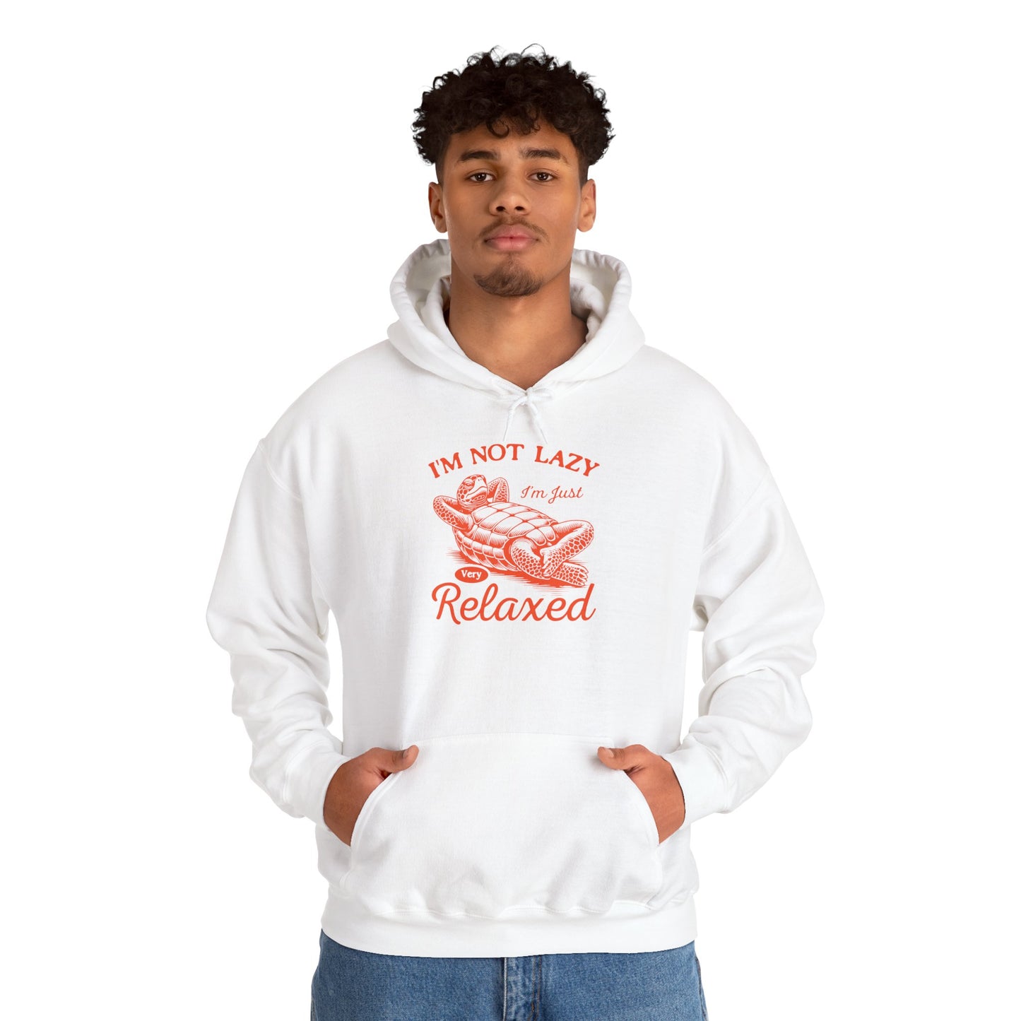 "I'm Not Lazy" Cozy Unisex Hooded Sweatshirt with Bold Print - Great for Reptile Lovers