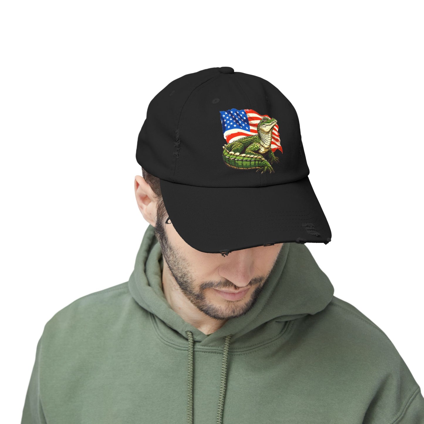 Gator Flag Unisex Distressed Cap - Casual Streetwear Hat for Everyday Use - Great for Reptile Lovers