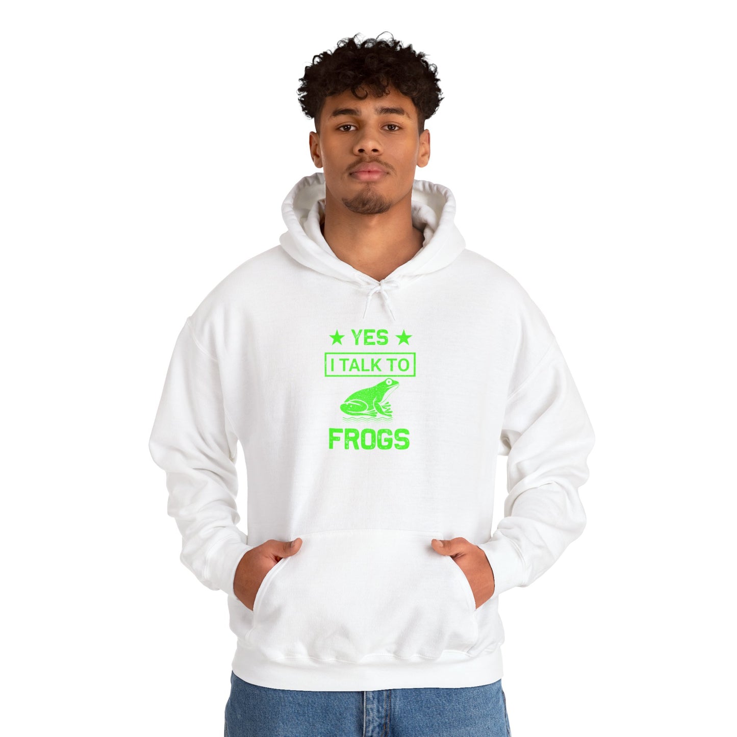"I Talk to Frogs" Unisex Hooded Sweatshirt with Bold Print - Great for Reptile Lovers