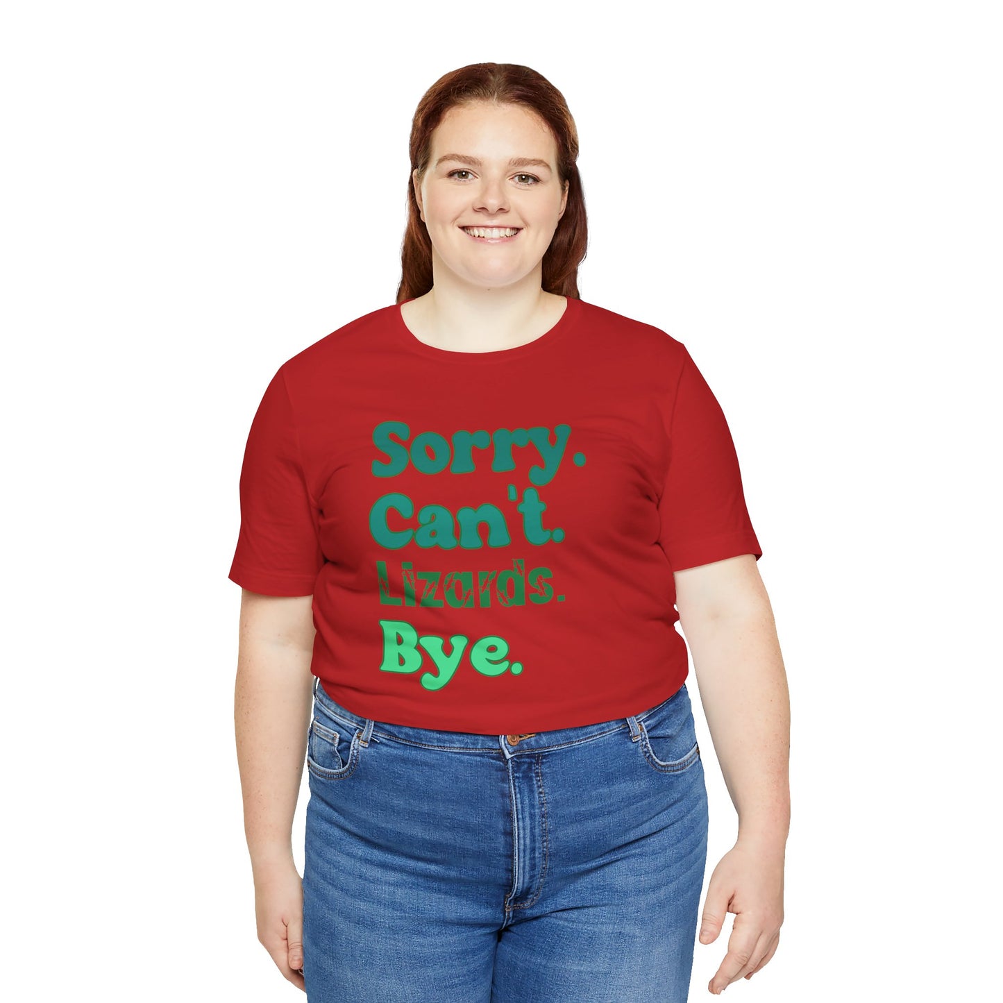 "Sorry Can't Lizards Bye" Unisex Jersey Tee - Casual Everyday Wear - Great for Reptile Lovers