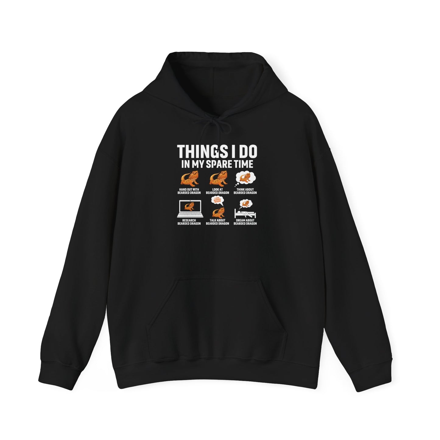 "Things I Do In My Spare Time" Unisex Hooded Sweatshirt with Bold Print - Great for Reptile Lovers