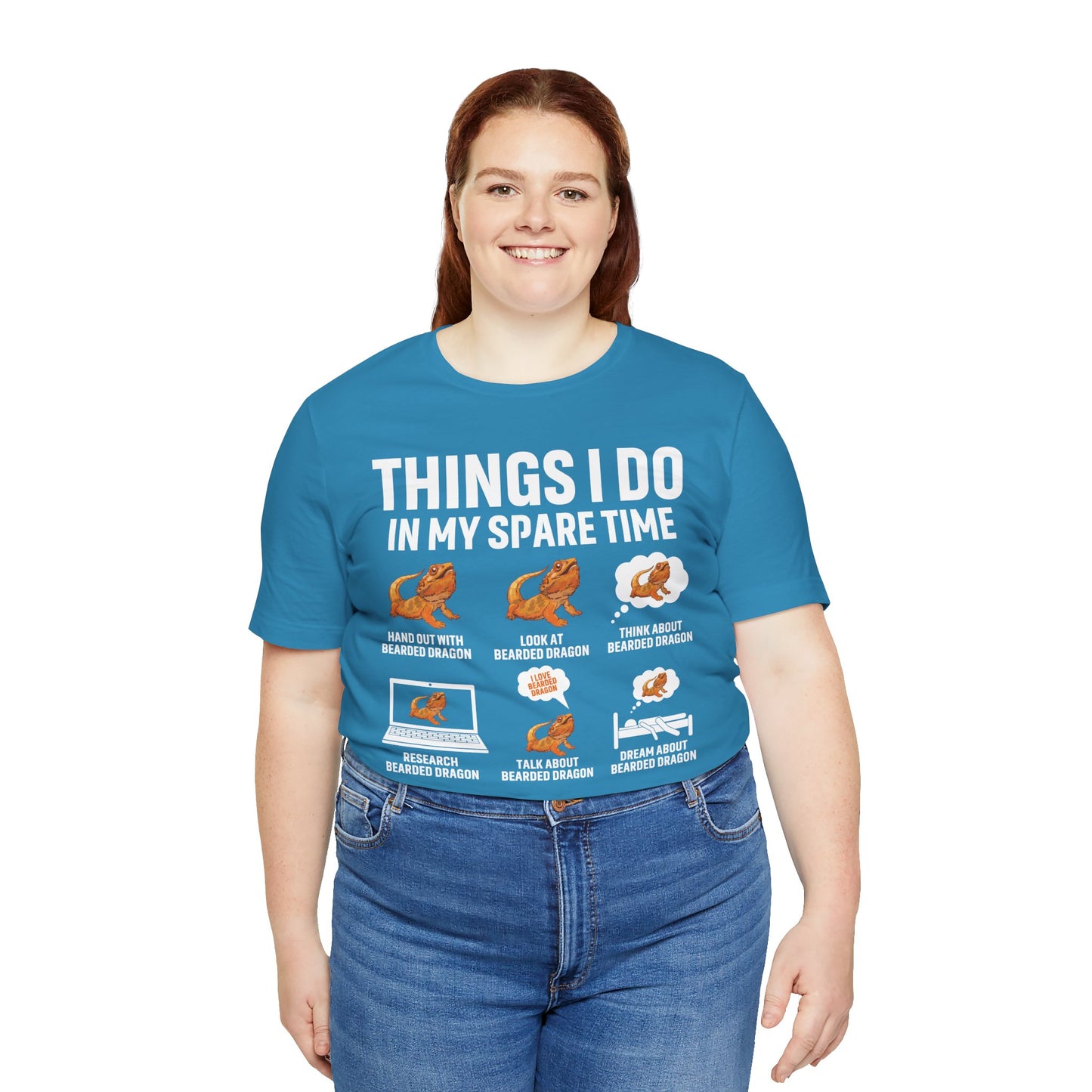 "Things I Do in My Spare Time..Beardie" Unisex Jersey Tee - Casual Everyday Wear - Great for Reptile Lovers