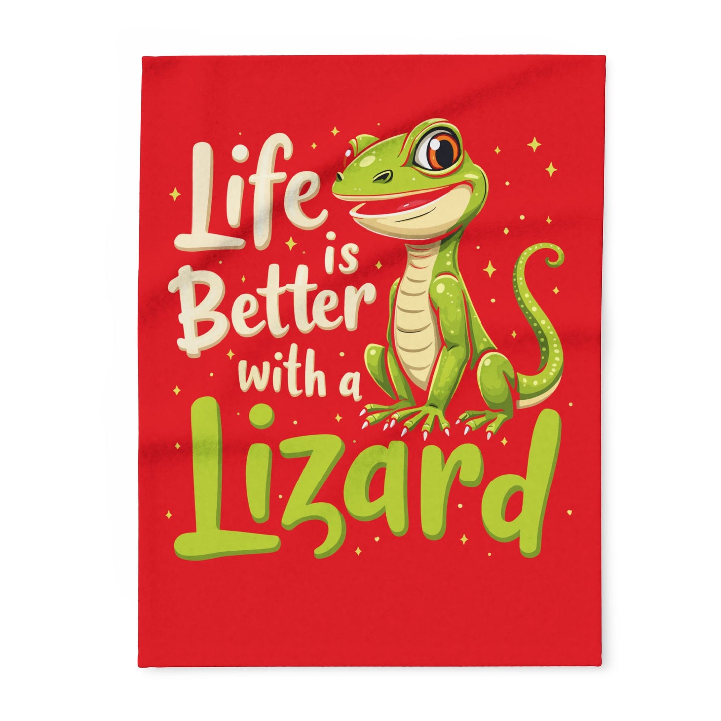 "Life is Better with a Lizard" Cozy Arctic Fleece Blanket | Perfect for Home Decor, Gifting, and Cozy Nights - Snuggle up with a Reptile