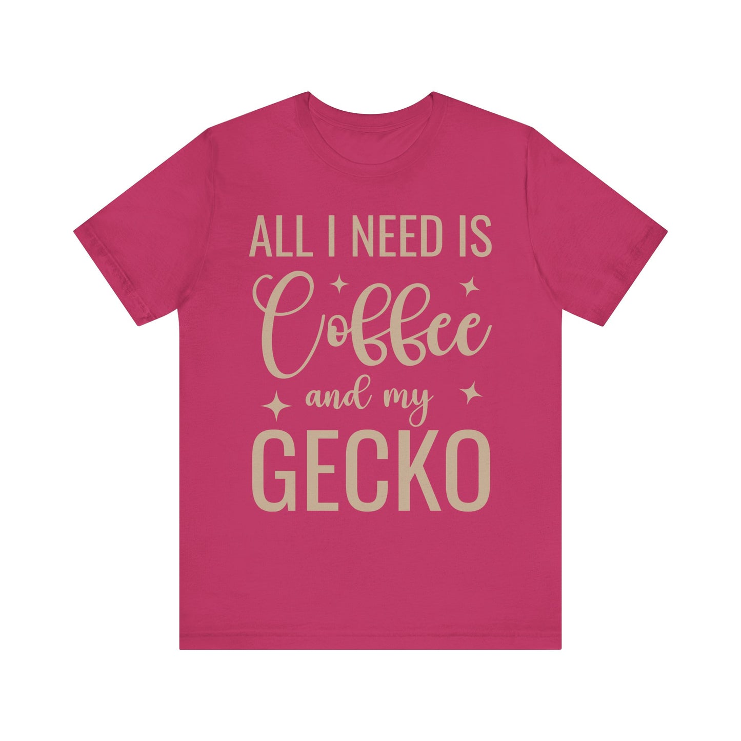 "Coffee and My Gecko" Unisex Jersey Tee - Casual Everyday Wear - Great for Reptile Lovers
