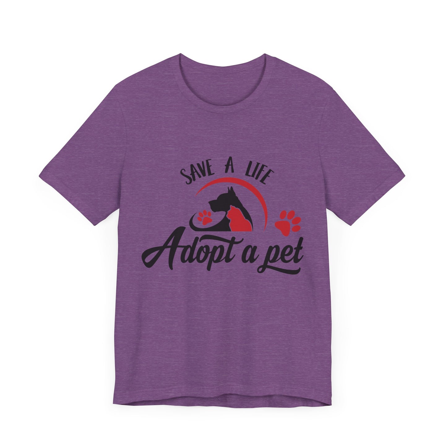 "Adopt a Pet" Print Unisex Jersey Tee - Casual Everyday Wear - Great for Pet Lovers