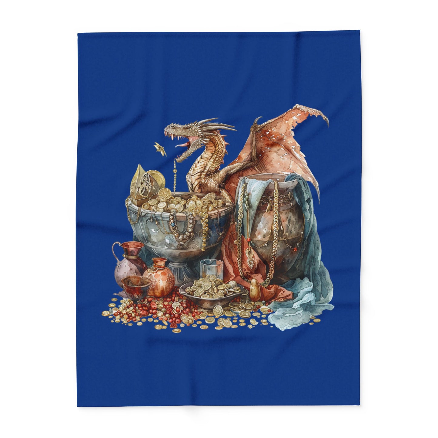 Dragon Hoard Cozy Arctic Fleece Blanket | Perfect for Home Decor, Gifting, and Cozy Nights - Snuggle up with a Dragon