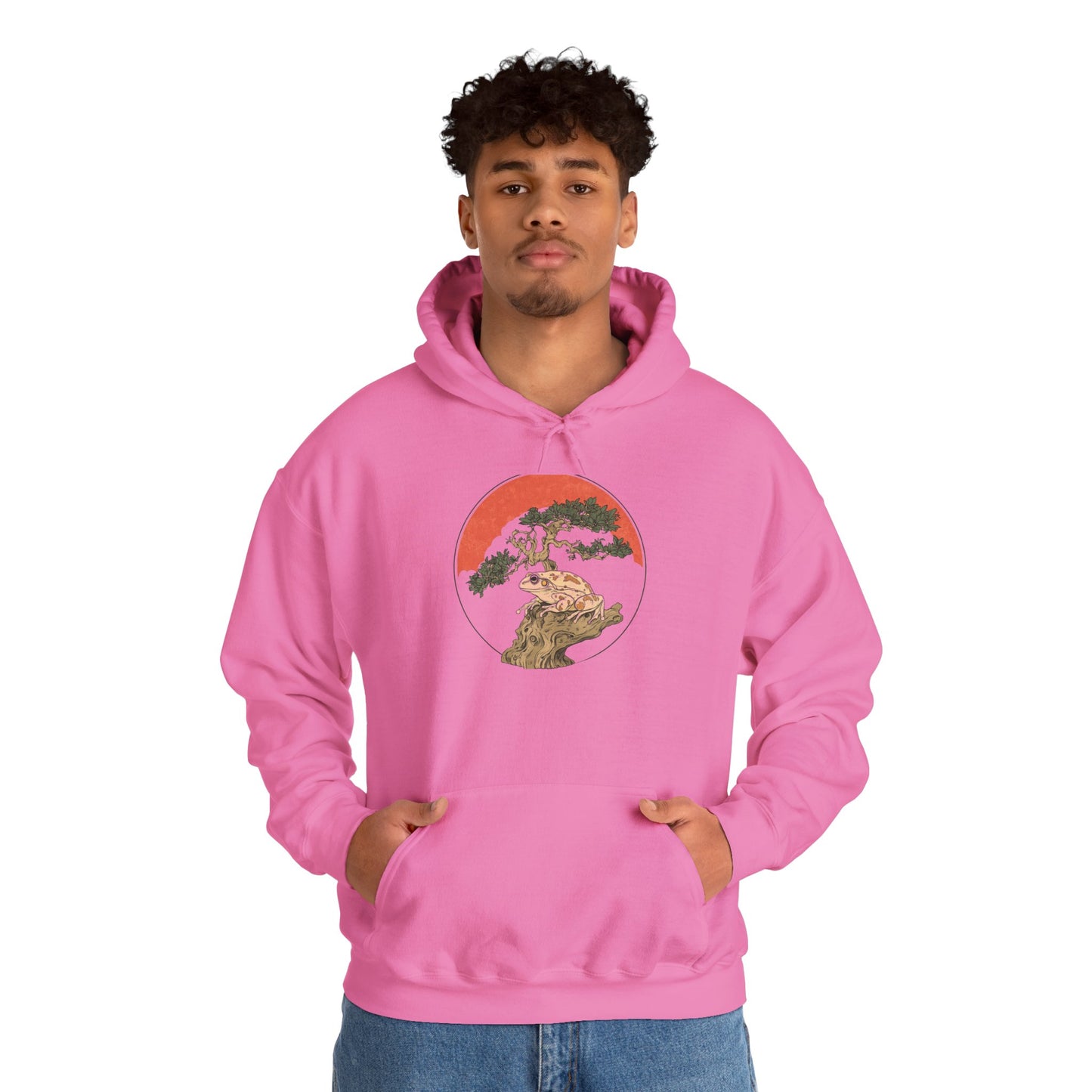 Bonsai Frog Unisex Hooded Sweatshirt with Bold Print - Great for Reptile Lovers