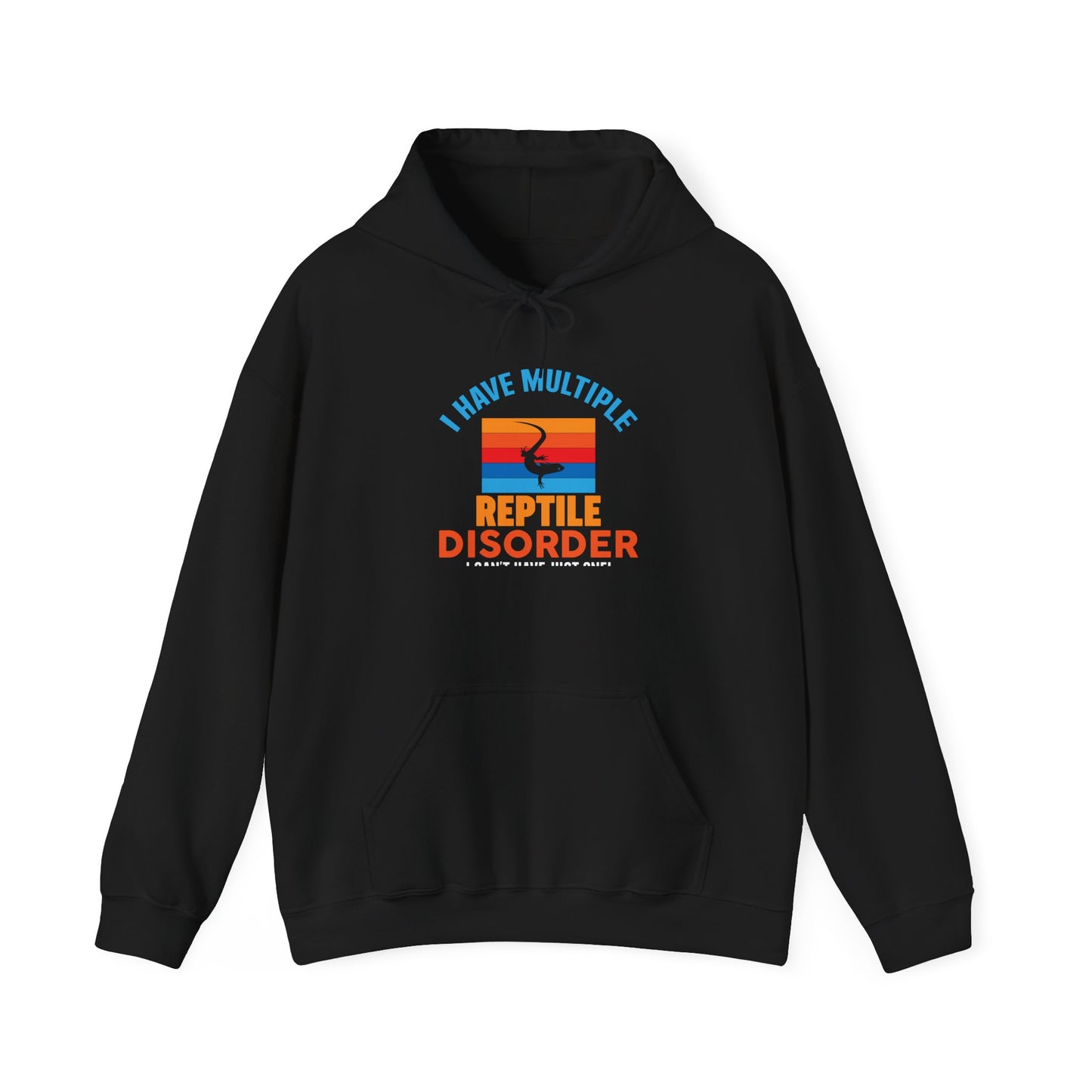 "Multiple Reptile Disorder" Cozy Unisex Hooded Sweatshirt with Bold Print - Great for Reptile Lovers