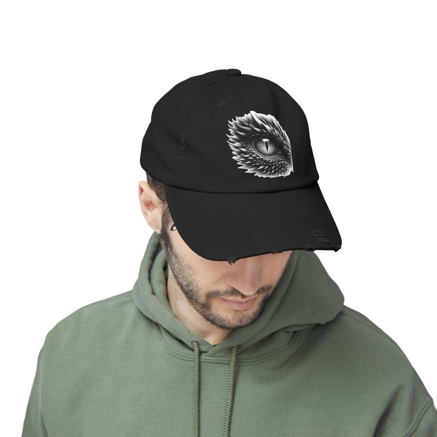 Reptile Eye Unisex Distressed Cap - Casual Streetwear Hat for Everyday Use - Great for Reptile Lovers