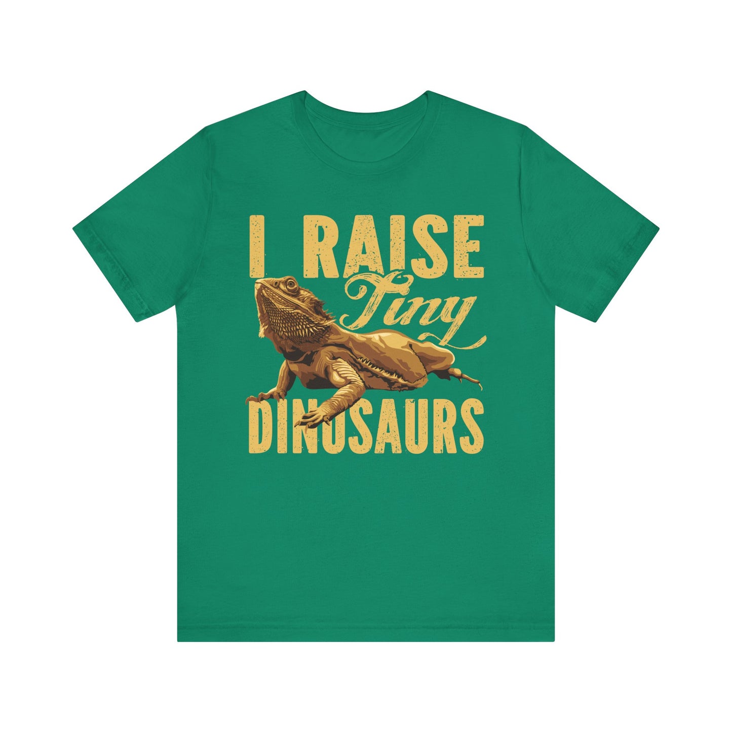 "I Raise Tiny Dinosaurs" Bearded Dragon Print Unisex Jersey Tee - Casual Everyday Wear - Great for Reptile Lovers