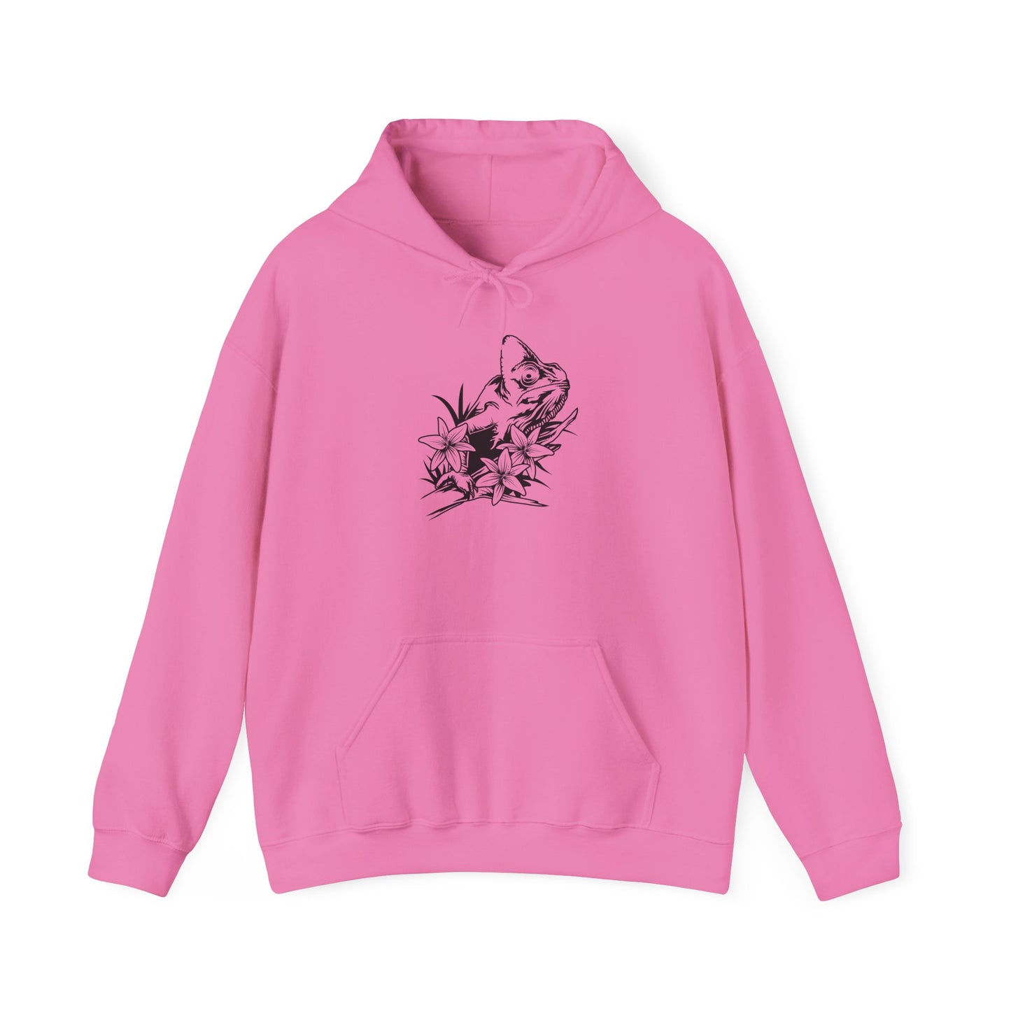 Chameleon Unisex Hooded Sweatshirt with Bold Print - Great for Reptile Lovers