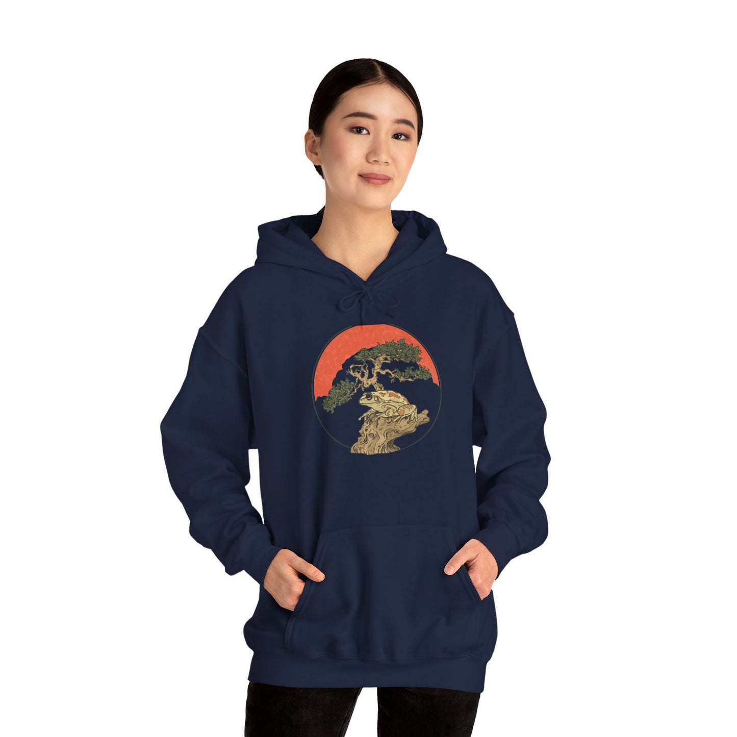 Bonsai Frog Unisex Hooded Sweatshirt with Bold Print - Great for Reptile Lovers