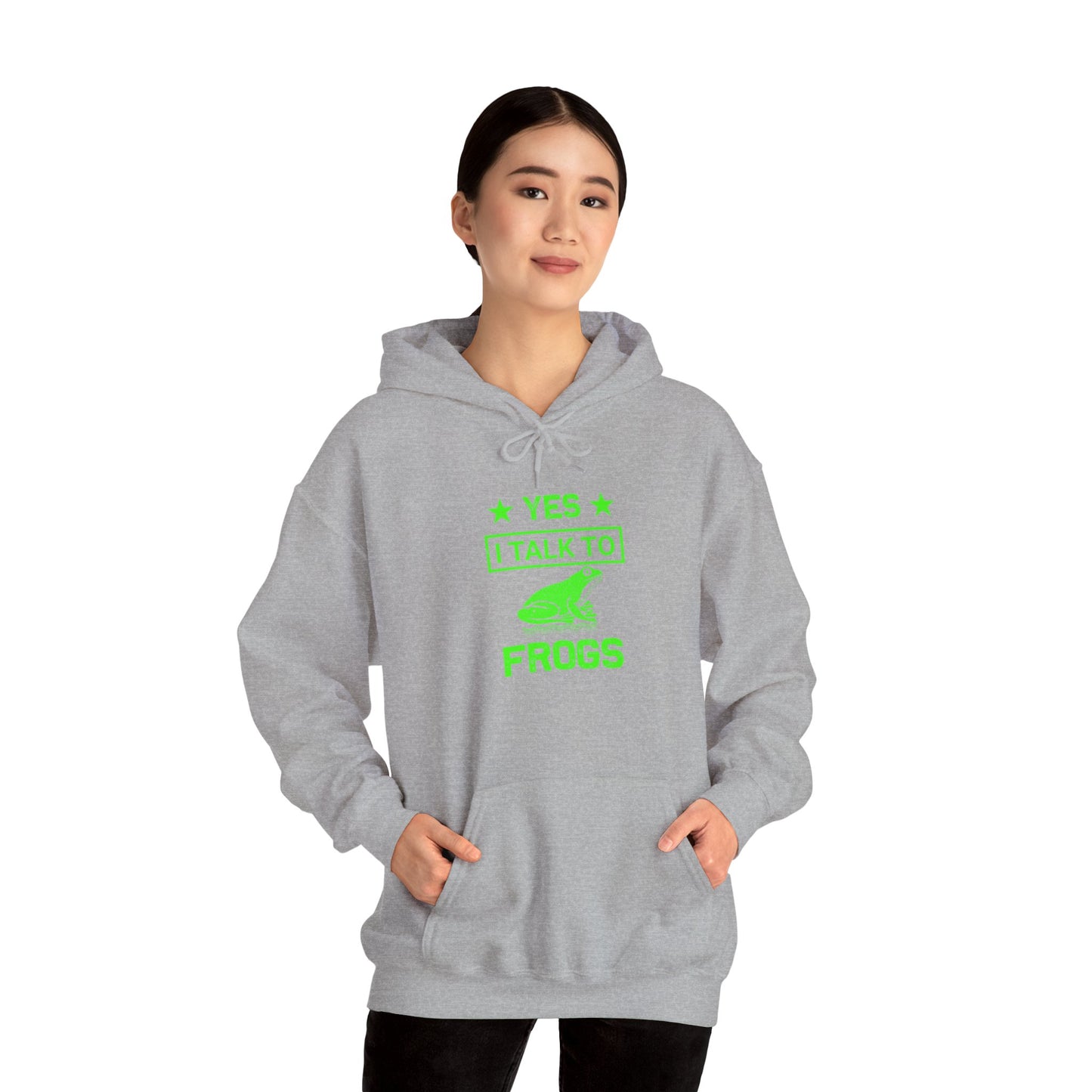 "I Talk to Frogs" Unisex Hooded Sweatshirt with Bold Print - Great for Reptile Lovers