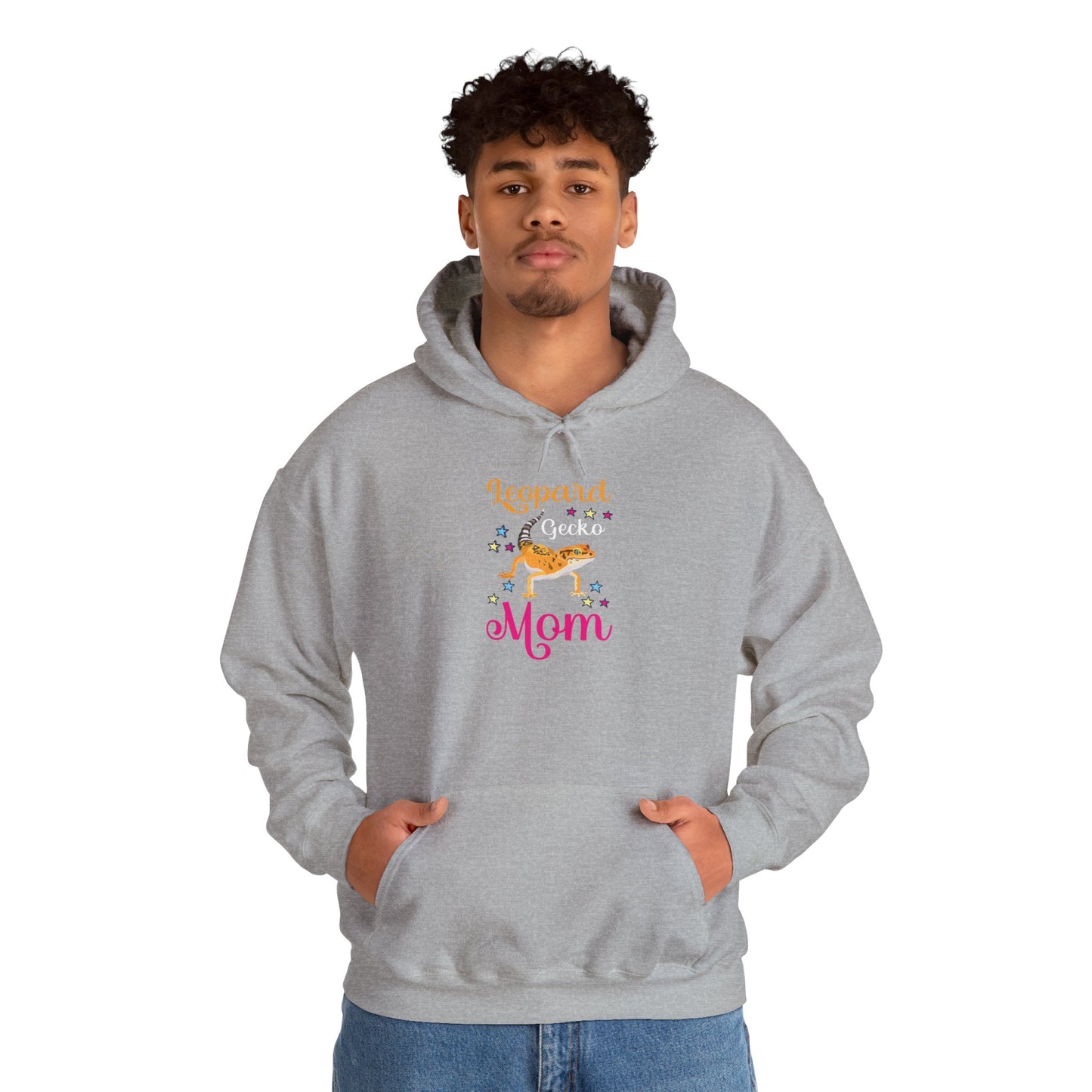"Leopard Mom" Unisex Hooded Sweatshirt with Bold Print - Great for Reptile Lovers