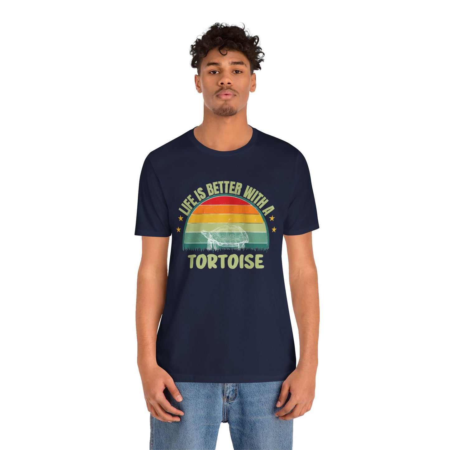 "Life is Better with a Tortoise" Unisex Jersey Tee - Casual Everyday Wear - Great for Reptile Lovers