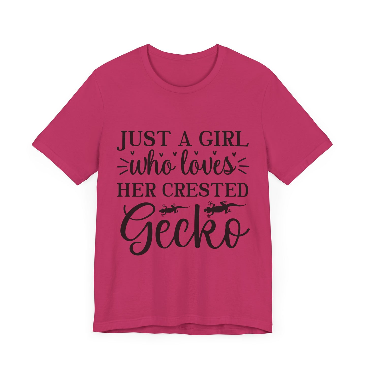 "Just a Girl Crested Gecko" Print Unisex Jersey Tee - Casual Everyday Wear - Great for Reptile Lovers