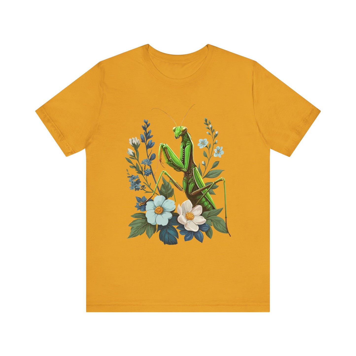 Mantis in the Flowers Unisex Jersey Tee - Casual Everyday Wear - Great for Insect Lovers