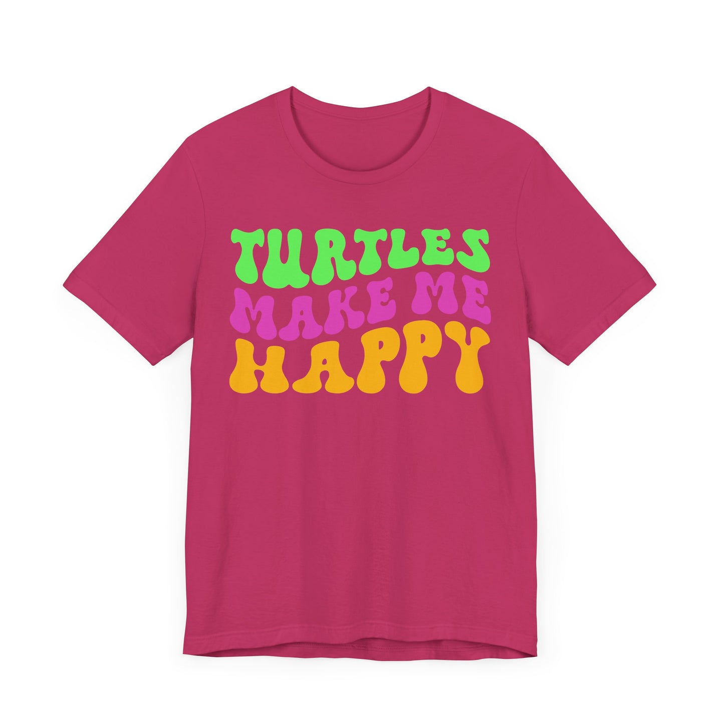 "Turtles Make Me Happy" Unisex Jersey Tee - Casual Everyday Wear - Great for Reptile Lovers