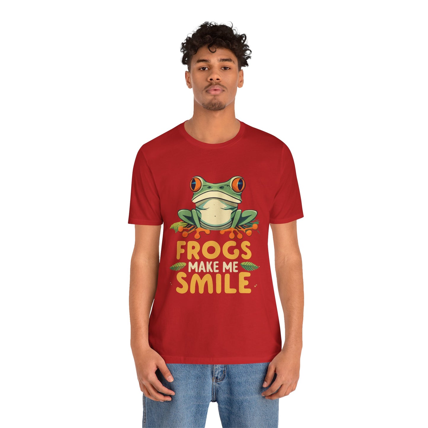 "Frogs Make Me Smile" Unisex Jersey Tee - Casual Everyday Wear - Great for Reptile Lovers