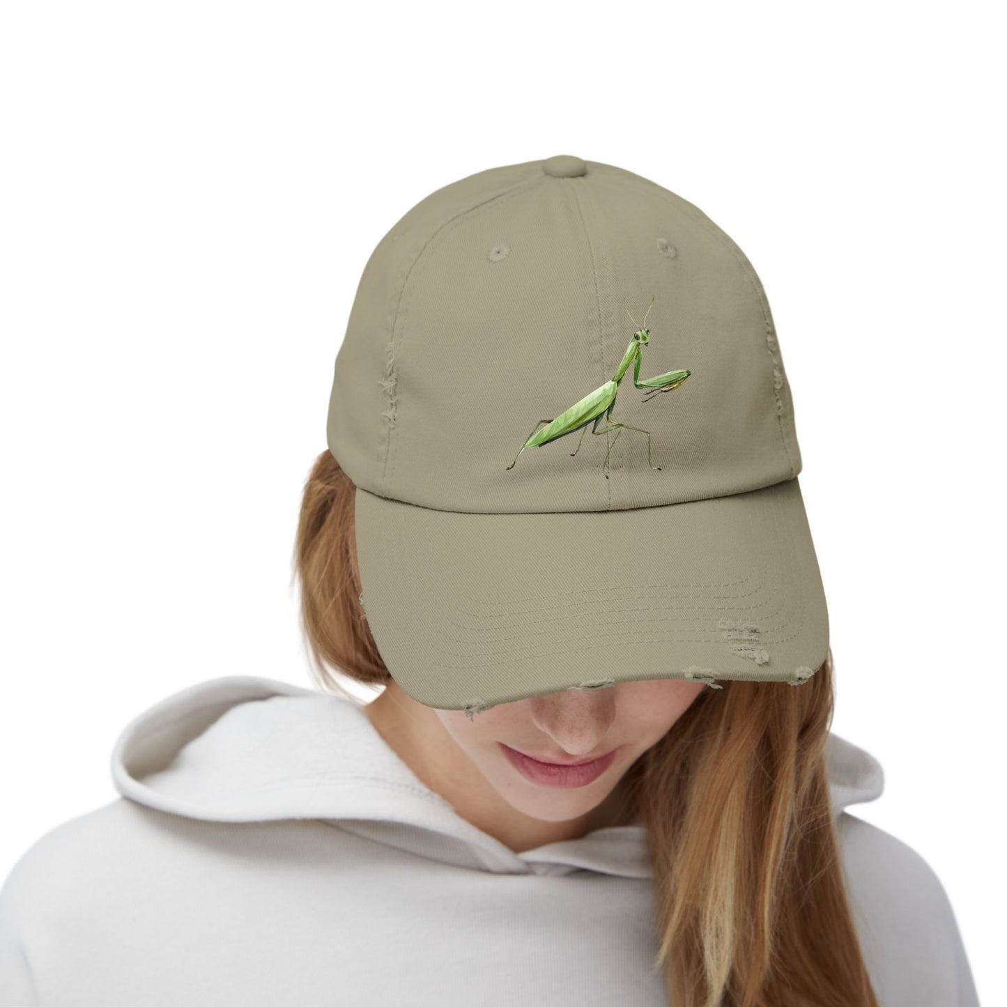 Praying Mantis Unisex Distressed Cap - Casual Streetwear Hat for Everyday Use - Great for Reptile Lovers