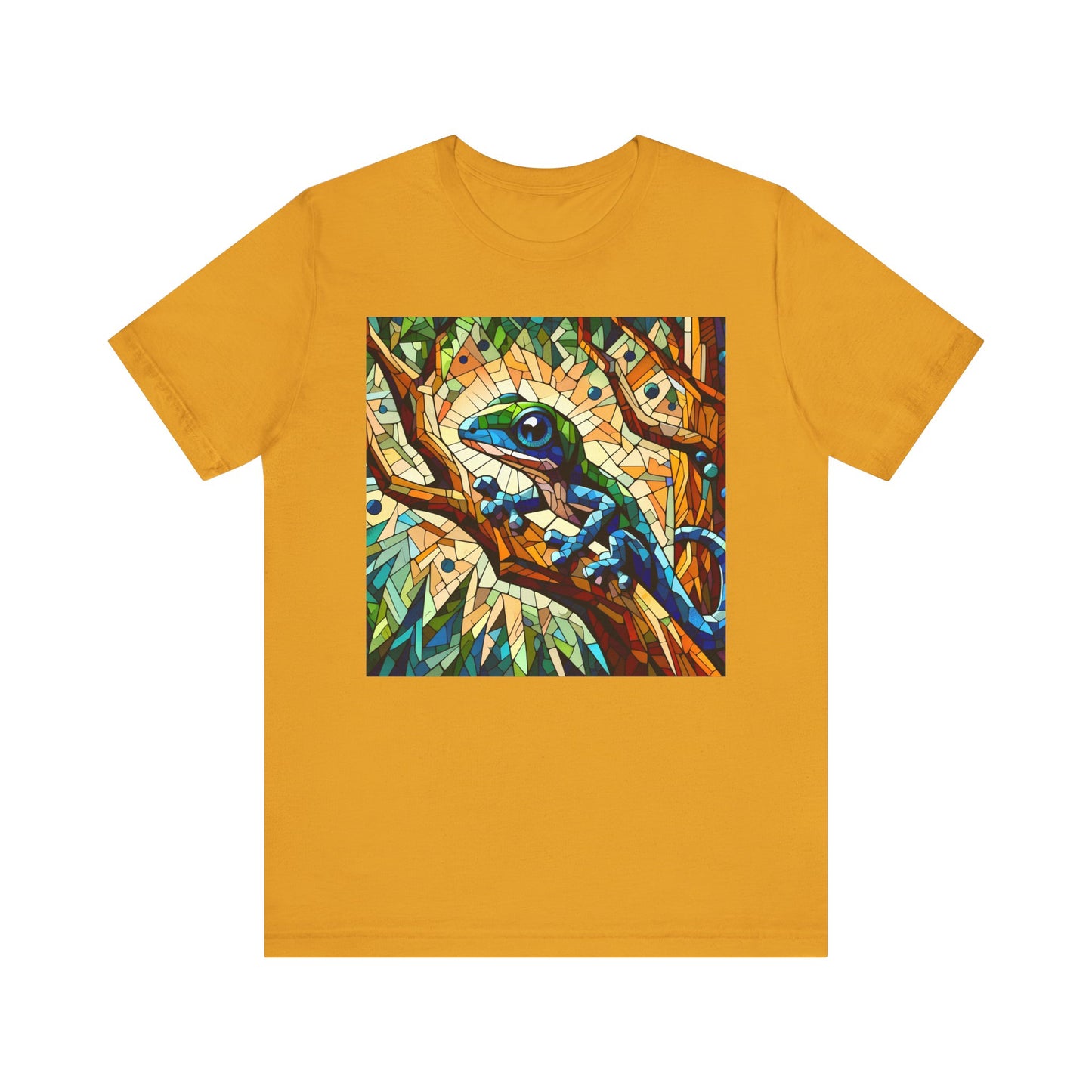 Stained Glass Lizard Unisex Jersey Tee - Casual Everyday Wear - Great for Reptile Lovers