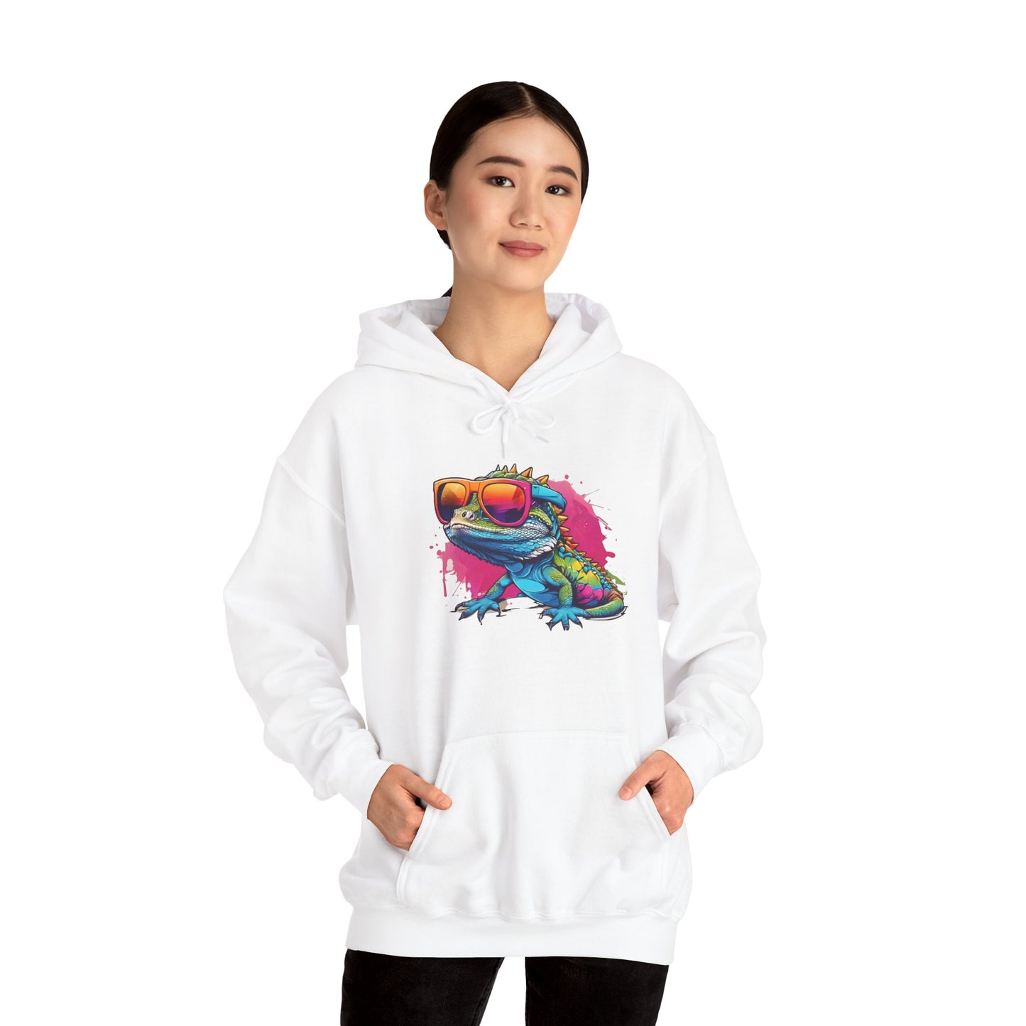 Cool Lizard Unisex Hooded Sweatshirt with Bold Print - Great for Reptile Lovers