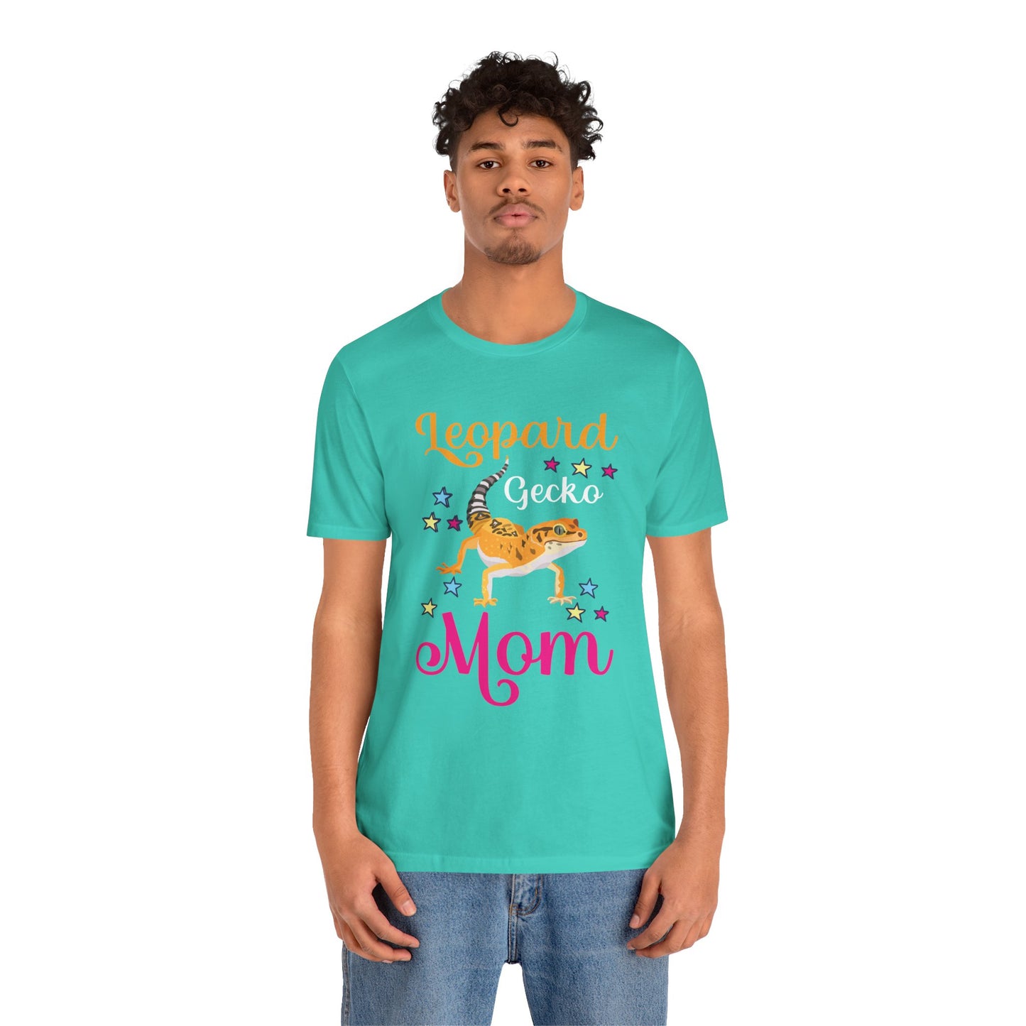 "Leopard Gecko Mom" Print Unisex Jersey Tee - Casual Everyday Wear - Great for Reptile Lovers