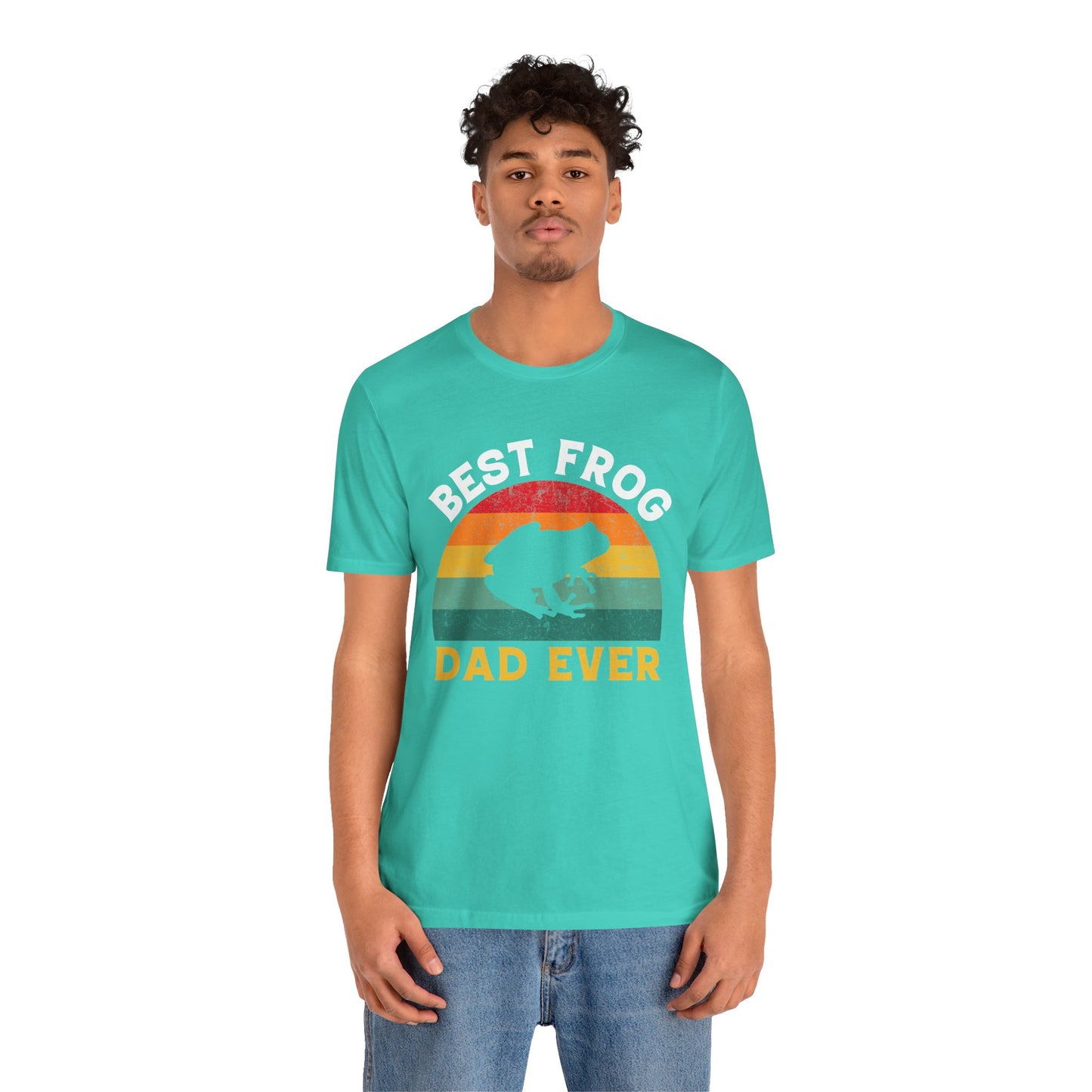 "Best Frog Dad" Print Unisex Jersey Tee - Casual Everyday Wear - Great for Reptile Lovers