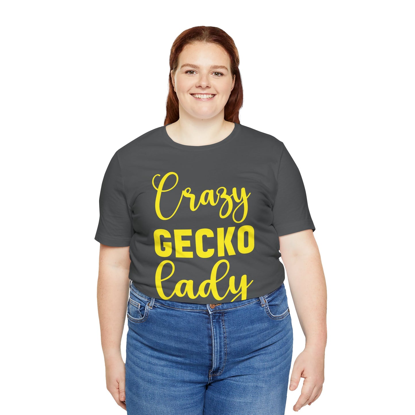 "Crazy Gecko Lady" Unisex Jersey Tee - Casual Everyday Wear - Great for Reptile Lovers