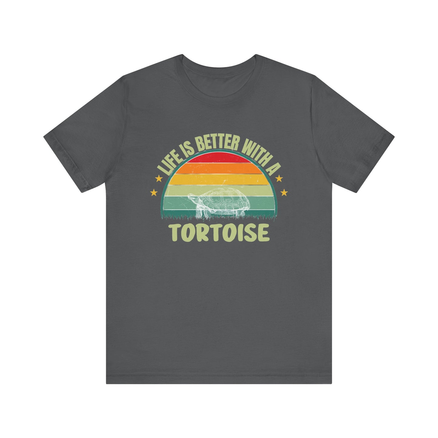"Life is Better with a Tortoise" Unisex Jersey Tee - Casual Everyday Wear - Great for Reptile Lovers