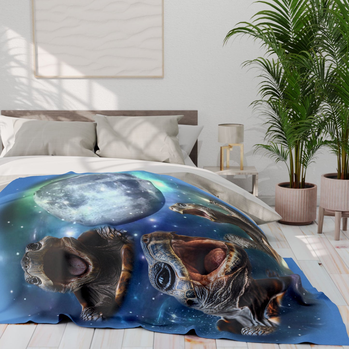 Turtles Howling at the Moon Cozy Arctic Fleece Blanket | Perfect for Home Decor, Gifting, and Cozy Nights - Snuggle up with a Reptile