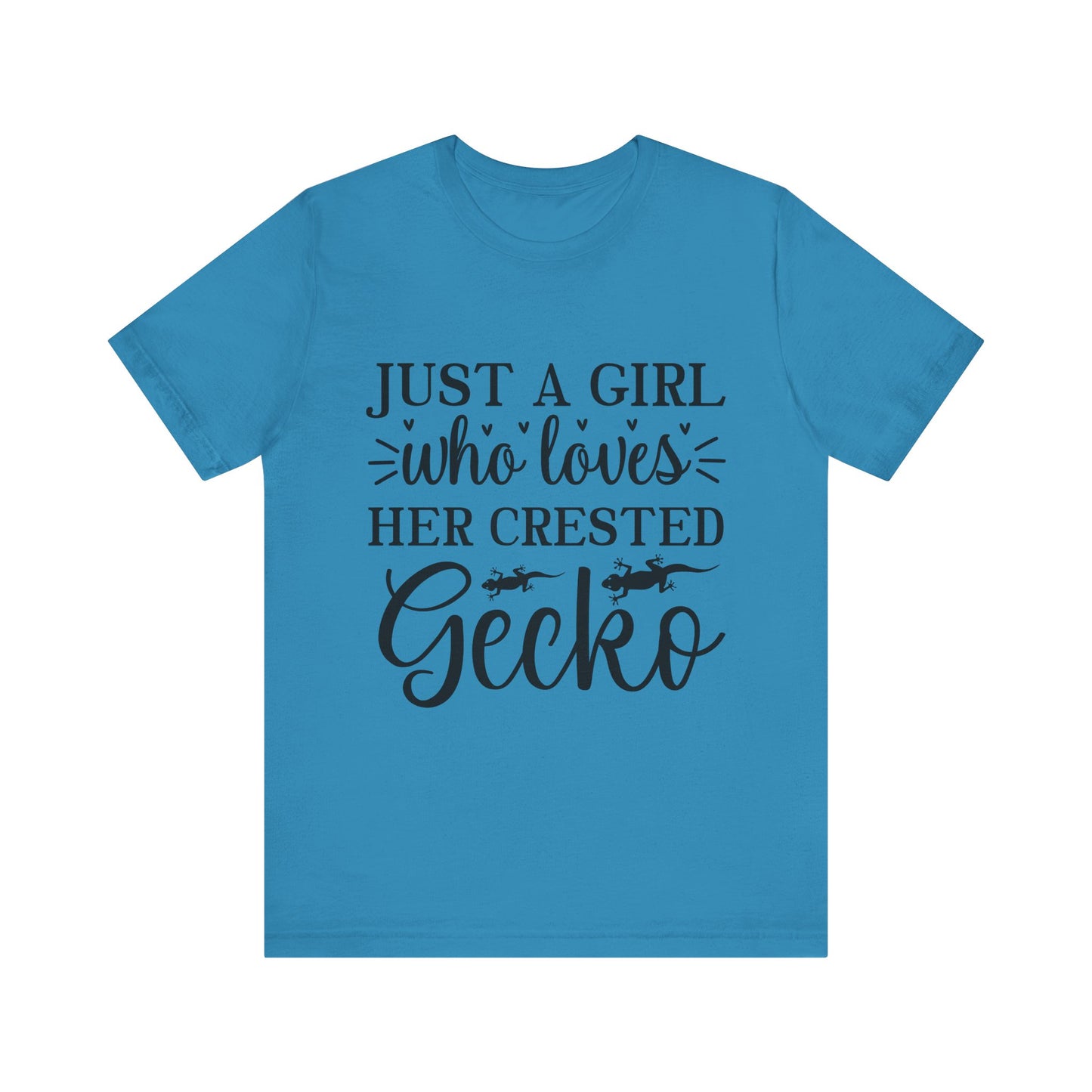"Just a Girl Crested Gecko" Print Unisex Jersey Tee - Casual Everyday Wear - Great for Reptile Lovers