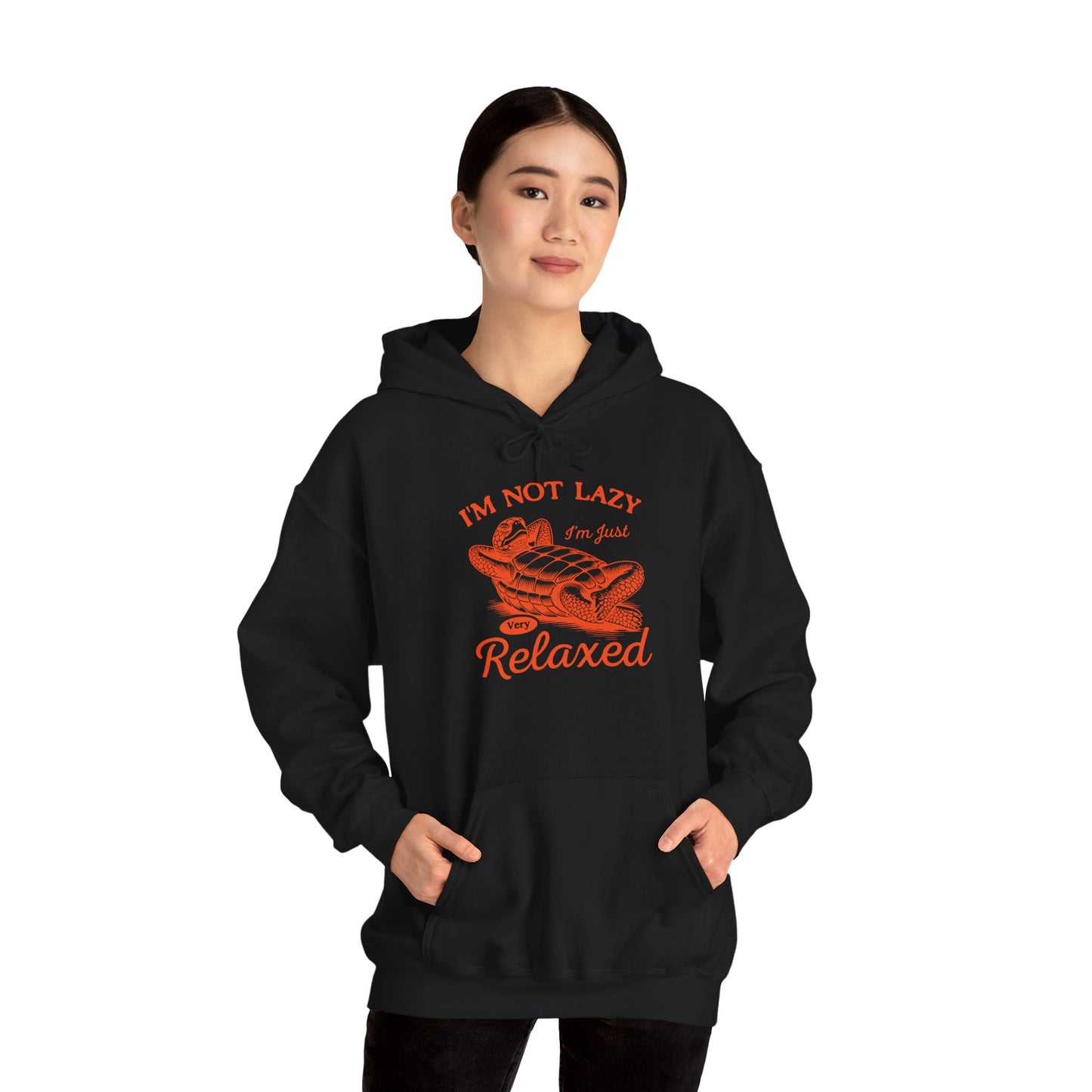 "I'm Not Lazy" Cozy Unisex Hooded Sweatshirt with Bold Print - Great for Reptile Lovers