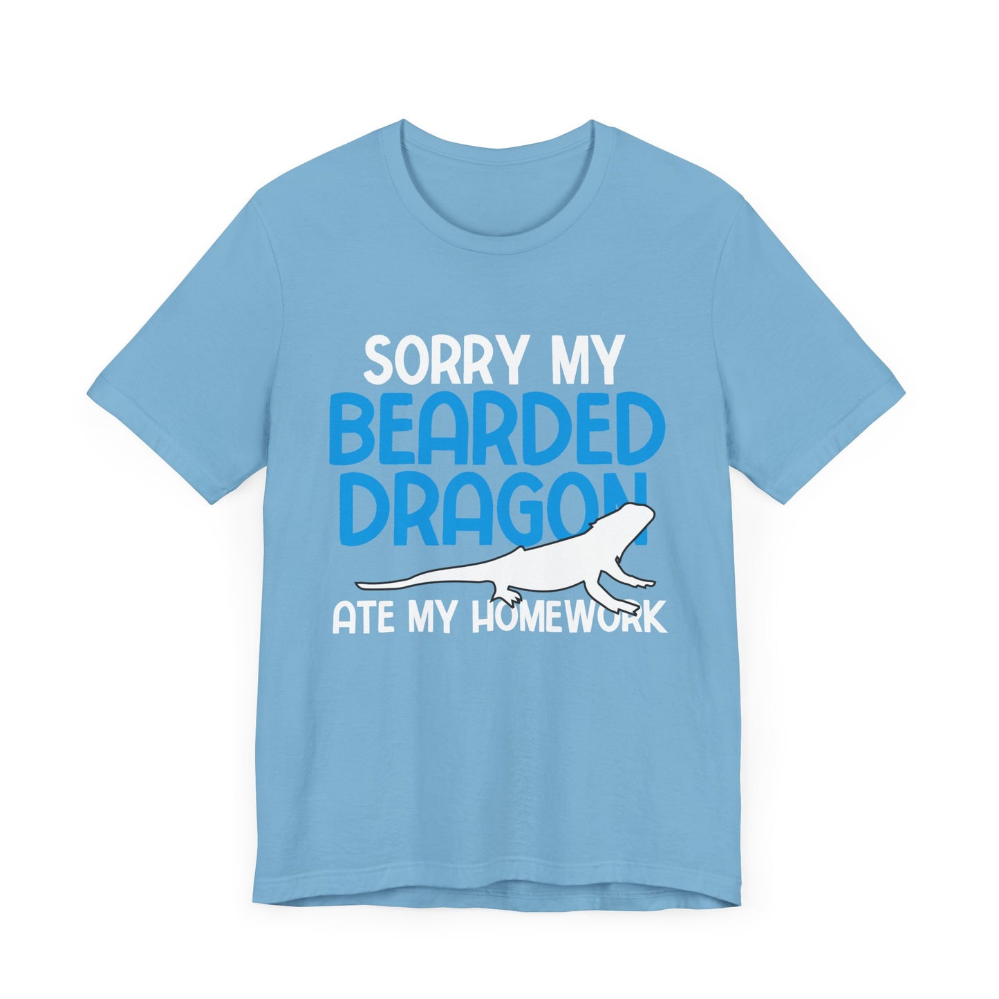 "Bearded Dragon Ate My Homework" Unisex Jersey Tee - Casual Everyday Wear - Great for Reptile Lovers