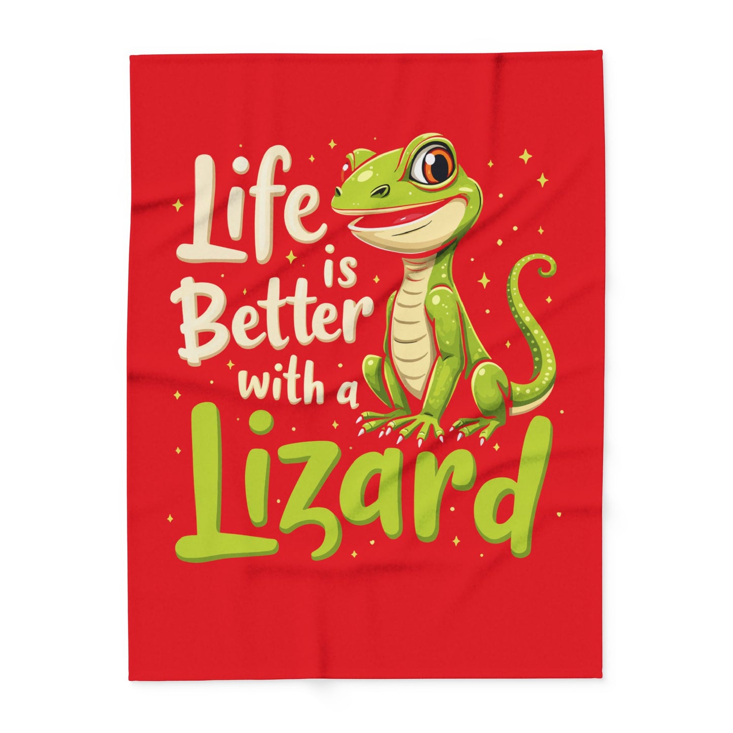 "Life is Better with a Lizard" Cozy Arctic Fleece Blanket | Perfect for Home Decor, Gifting, and Cozy Nights - Snuggle up with a Reptile