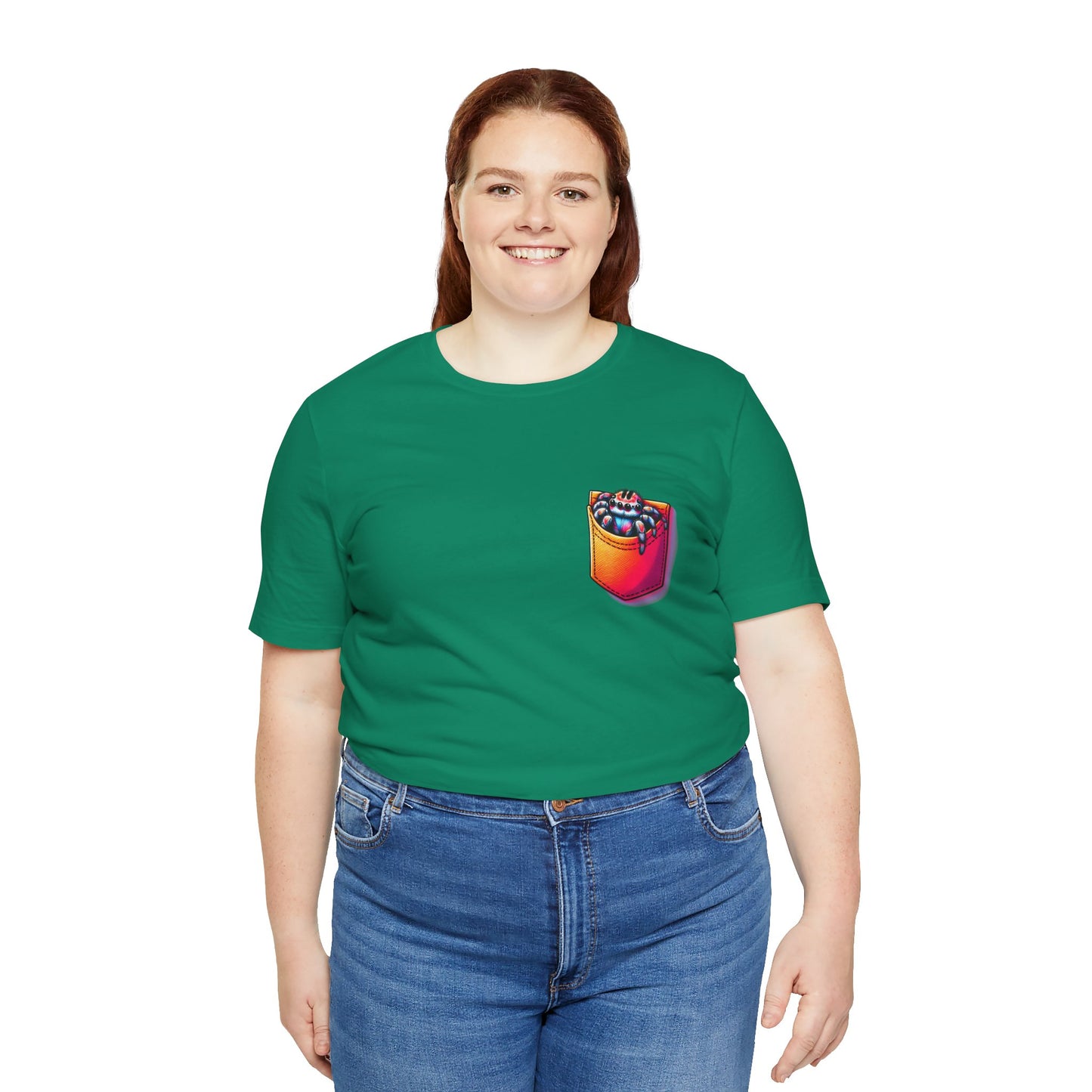 "Pocket Spider" Print Unisex Jersey Tee - Casual Everyday Wear - Great for Reptile Lovers