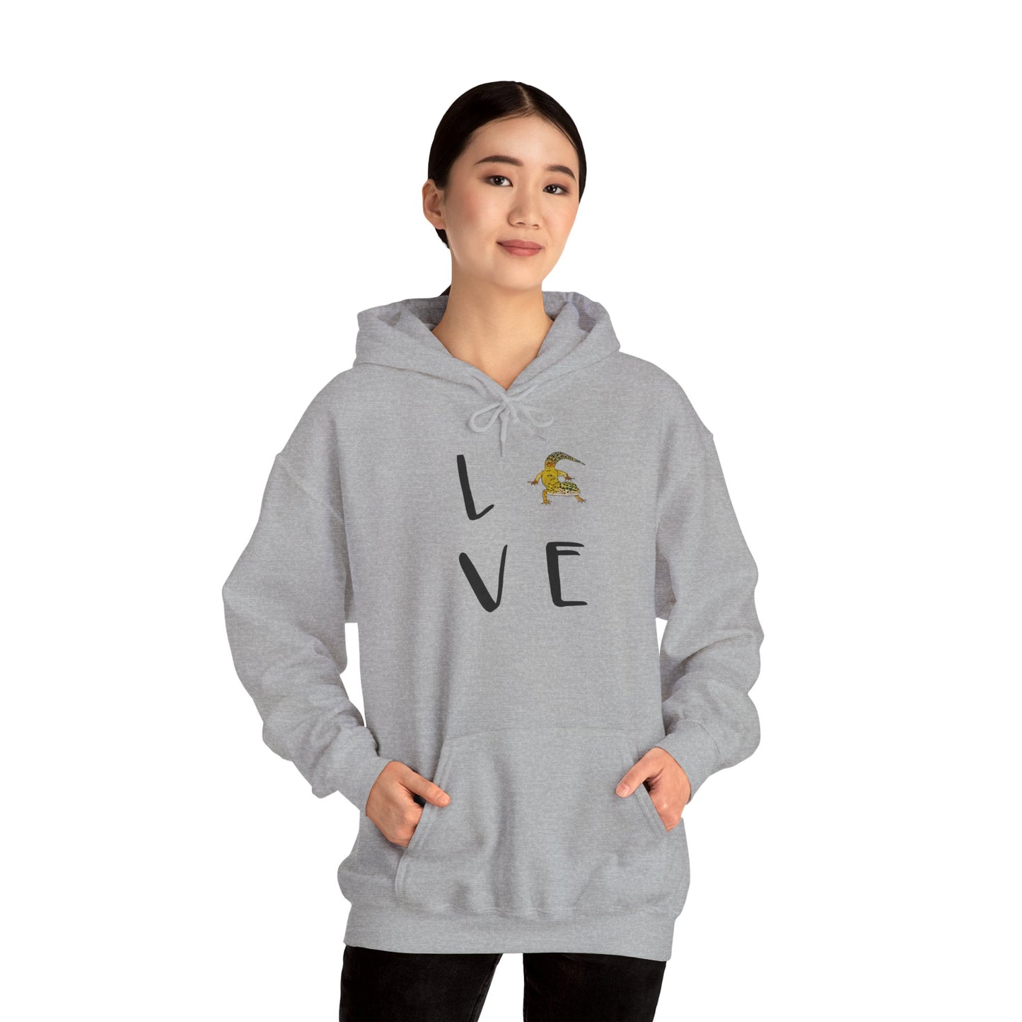 Leopard Love Cozy Unisex Hooded Sweatshirt with Bold Print - Great for Reptile Lovers