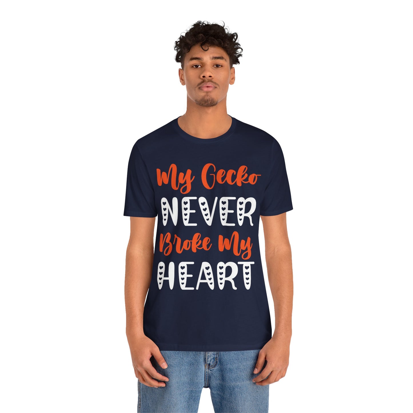My Gecko Never Broke My Heart" Unisex Jersey Tee - Casual Everyday Wear - Great for Reptile Lovers