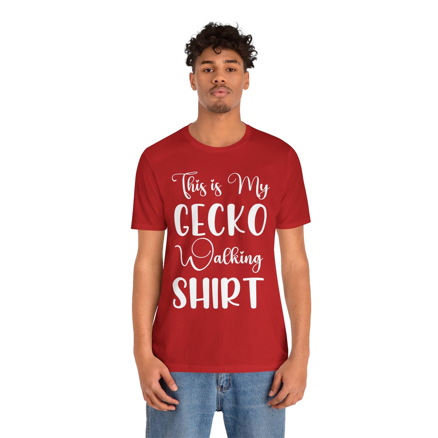 "This is my Gecko Walking Shirt" Unisex Jersey Tee - Casual Everyday Wear - Great for Reptile Lovers