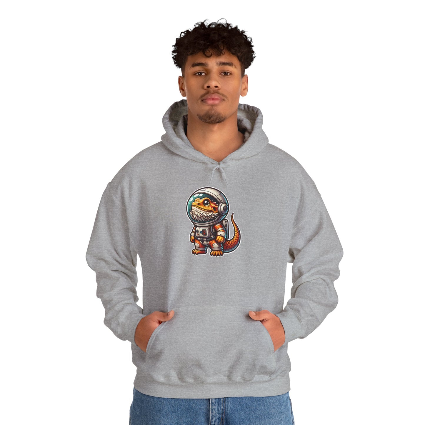 Space Beardie Unisex Hooded Sweatshirt with Bold Print - Great for Reptile Lovers
