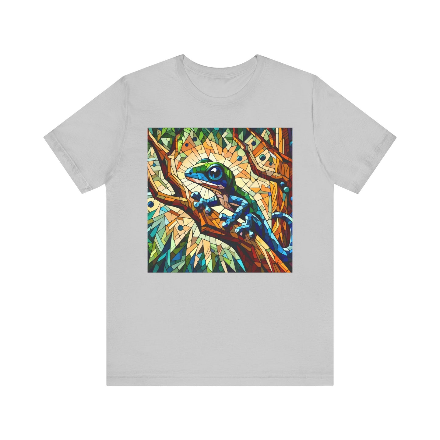 Stained Glass Lizard Unisex Jersey Tee - Casual Everyday Wear - Great for Reptile Lovers